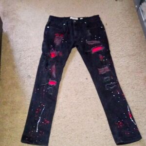Cool 2024 red and black skinny jeans 👀